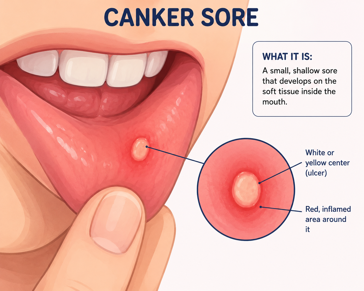 Canker sore illustration