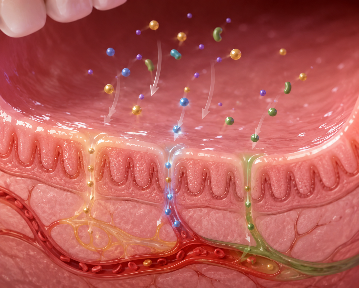Oral mucosa vitamin absorption