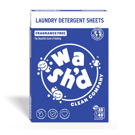 Wash'd Fragrance Free detergent sheets